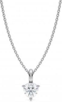 Allurez Lab Diamond 3-Prong Pendant Necklace 14K White Gold (0.50ct)