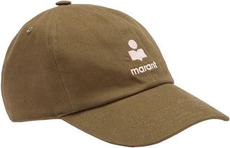 Isabel Marant Olive Green Logo Baseball Hat