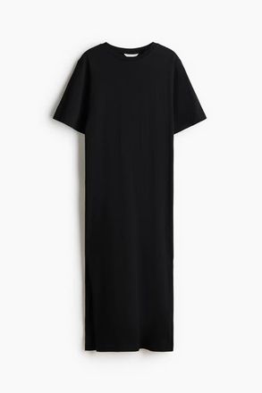 H&M Long t-shirt dress in Black at Nordstrom, Size Xx-Large