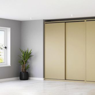 Emuca Kit De Herrajes Para Armario 2 Puertas Correderas Y Cierre Suave Flow Con Carriles De Superficie 2.35m, Tableros No Incluidos, Anodizado Mate - Emuca