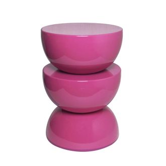 Sweeek Mesa auxiliar, mesita metal efecto glassy, rosa