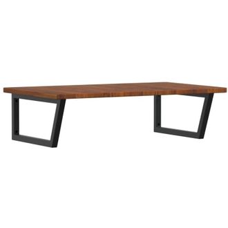 vidaXL Estante De Lavabo De Pared De Acero Y Madera Maciza De Roble Vidaxl