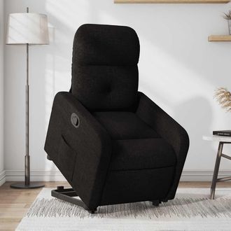 vidaXL Sill&oacute;n Reclinable Elevable Tela Negro Vidaxl