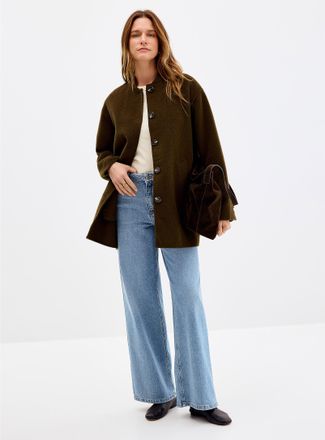 Contemporaine Womens Mid-length felted reprocessed wool coat