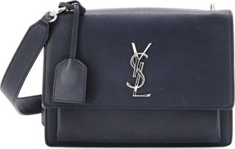 Saint Laurent Sunset Satchel Leather Medium crossbody bag - Nero