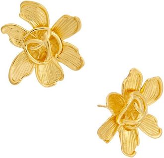 Oscar De La Renta Oscar De La Renta Mini O Textured Flower Stud Earrings