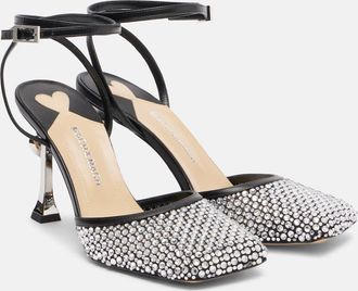 Mach & Mach Puffy Heart Ring 95 leather pumps