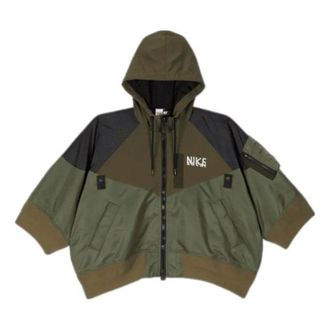 Nike (WMNS) Nike x Sacai Full-zip Hooded Jacket Asia Sizing Olive DQ9049-325