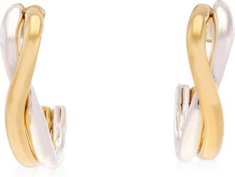 Pandora Ladies Organically Shaped Two-tone Open Hoop Earrings