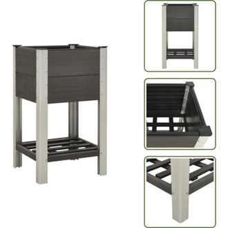 vidaXL The Living Store Fioriera Rialzata da Giardino con Ripiano 50x50x90cm WPC Grigio - Fioriera rialzata