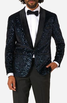 OppoSuits Navy Sequin Dinner Jacket in Blue at Nordstrom, Size 46 Regular