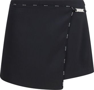 GCDS Womens Skirt-Shorts Mini Satin Black Black-Black Polyester Black/black