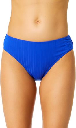 Anne Cole Womens Luna Snap Solid Clean Midrise Swim Bottom in Luna Snap Cobalt at Nordstrom, Size X-Small
