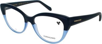 Ferragamo Ladies Blue Rectangular Eyeglass Frames Sf-Sf2970-414-53