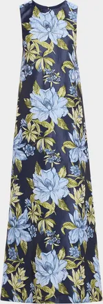 Aidan Mattox Sleeveless Beaded Floral Jacquard Gown
