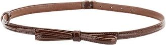 Plan C Brown Bow Detail Patent Leather Belt