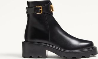 Valentino Garavani Stivaletto VLogo Signature In Vitello 55Mm Donna NERO 35.5