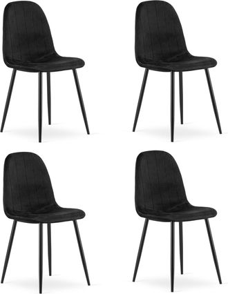 OEM Silla Padva - Terciopelo Negro / Patas Negras X 4