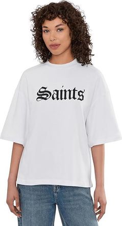AllSaints Saint Amelie T-Shirts Womens Clothing Optic White : LG (US 10-12), Cotton