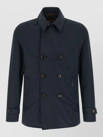 Moorer cotton linen double breasted trench coat