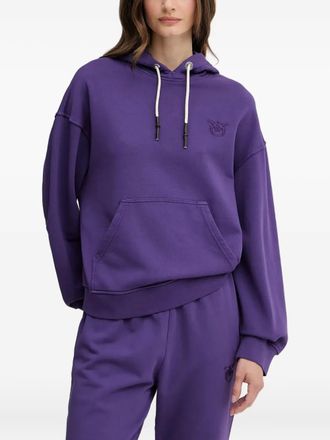 Pinko logo-detail hoodie - women - Cotton - M - Purple