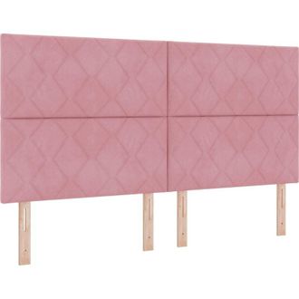 vidaXL Box Spring Bed with Mattress Pink 180 x 200 cm Fabric vidaXL