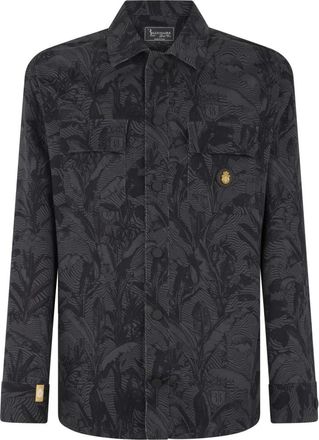 Billionaire Boys Club Canvas Overshirt Palms All-Over - Heren - Casual Overhemden - Zwart - L - Overhemden