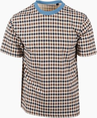Aquascutum Mens AQUASCUTUM CLUB CHECK T-SHIRT AVIO - Size: 40
