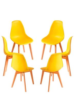 Regalos Miguel Packs Sillas Comedor - Pack 6 Sillas Kelen - Amarillo