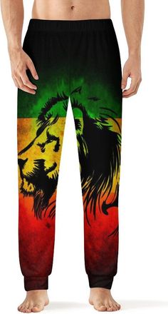 Generic Rasta Lion Mens Soft Pajama Pants Comfort Long Bottoms Lightweight Sleep Pants XL
