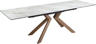 Angel Cerd&aacute; Mesa comedor extensible rectangular m&aacute;rmol porcel&aacute;nico