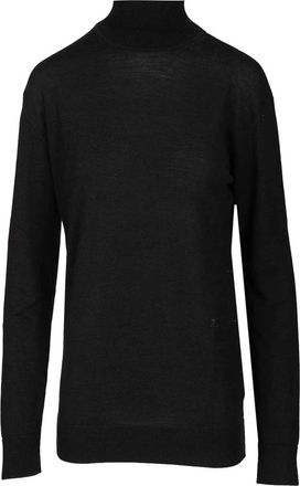 Courr&egrave;ges Off Shoulder Light Wool Top - female - Courr&egrave;ges - Turtlenecks - Black - M - Knitwear