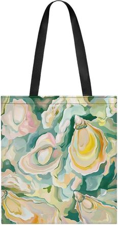 Generic Oysters Watercolor Pattern Womens Tote Casual Shopping Bag Lightweight Shoulder Bags Hobos Handbag for Work Travel Daily 35x40cm