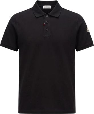 Moncler Polo shirt van katoenpiqu&eacute; met zak - Heren - Polos - Zwart - M - Katoen - Tops