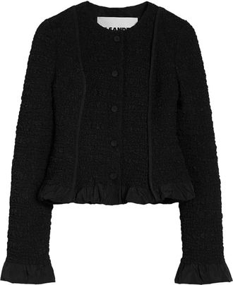 Jil Sander Chaqueta Pu&ntilde;os-Dobladillo Drap - Dames - Vesten - Zwart - L - Truien & Vesten