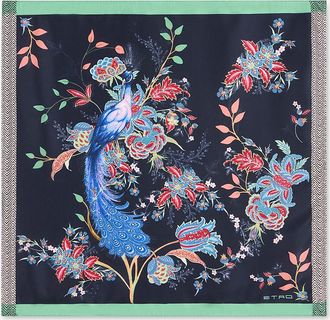 Etro Seidentwill-Einstecktuch Peacock