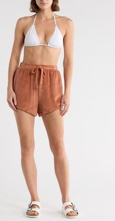 Vitamin A Mari Cover-Up Shorts in Latte at Nordstrom Rack, Size X-Small