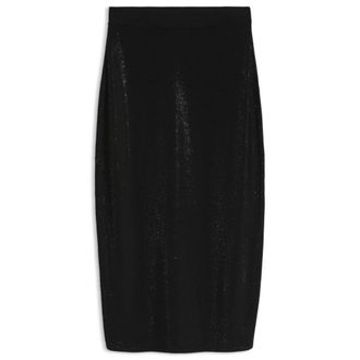 BOSS Knit midi skirt with rhinestone embellishments