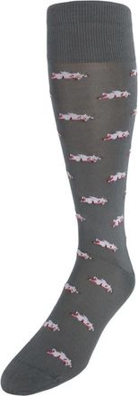 Trafalgar Store Penelopes Flying Pigs Over The Calf Mercerized Cotton Novelty Socks in Grey at Nordstrom