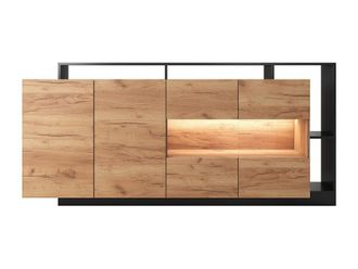 VENTE-UNIQUE.COM Aparador melamina gris antracita, color natural claro