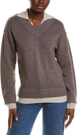 Naadam Naadam Premium Wool & Cashmere-Blend Layered Polo Sweater