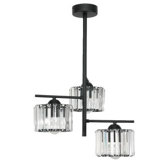 OEM L&aacute;mpara De Techo Colgante Cl&aacute;sica Negra Con Pantalla De Cristal 15-443 Pablo