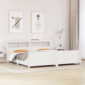 vidaXL Vidaxl - Estructura De Cama Sin Colch&oacute;n Madera Maciza Blanca 200x200 Cm
