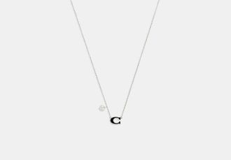 Coach Enamel Signature Heart Charm Pendant Necklace