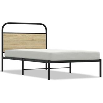vidaXL Estructura De Cama Sin Colch&oacute;n 90x200 Cm Madera Roble Sonoma Vidaxl