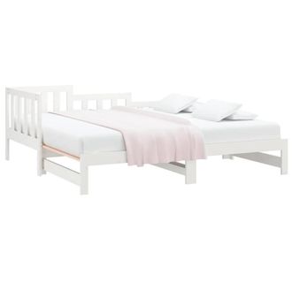 Berkfield Home Pull-out Day Bed White 2x(90x190) cm Solid Wood Pine