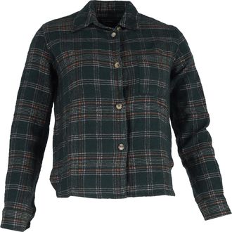 Isabel Marant Isabel Marant geruite blouse met lange mouwen en knoopsluiting in olijfgroen katoen
