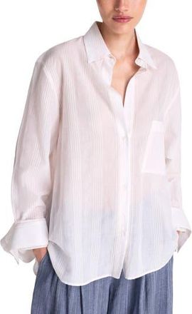 TWP Next Morning Button-Up Shirt in Ivory at Nordstrom Rack, Size Petite