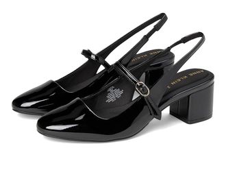 Anne Klein Pia High Womens Heels Black Patent : 10 M, Leather/Suede