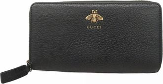 Gucci Black Leather Long Wallet (Bi-Fold) (Pre-Owned)